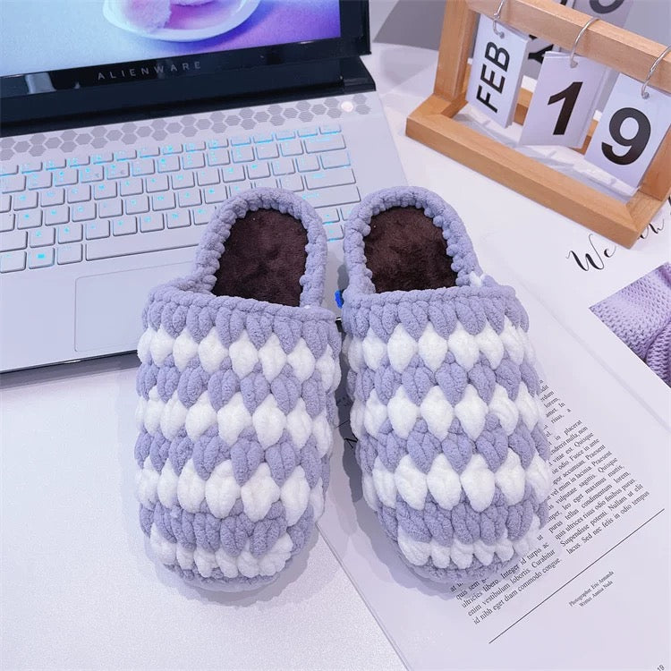Christmas crochet slippers winter knit fall/winter DIY/Handmade Shoes-Finished Goods (Delivery Within 1 Week)