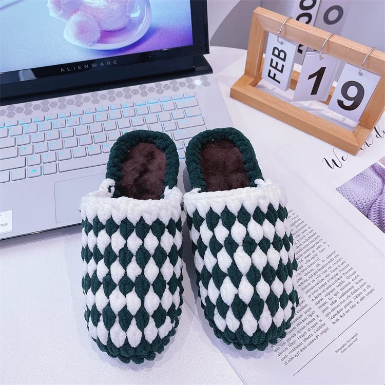 Christmas crochet slippers winter knit fall/winter DIY/Handmade Shoes-Finished Goods (Delivery Within 1 Week)