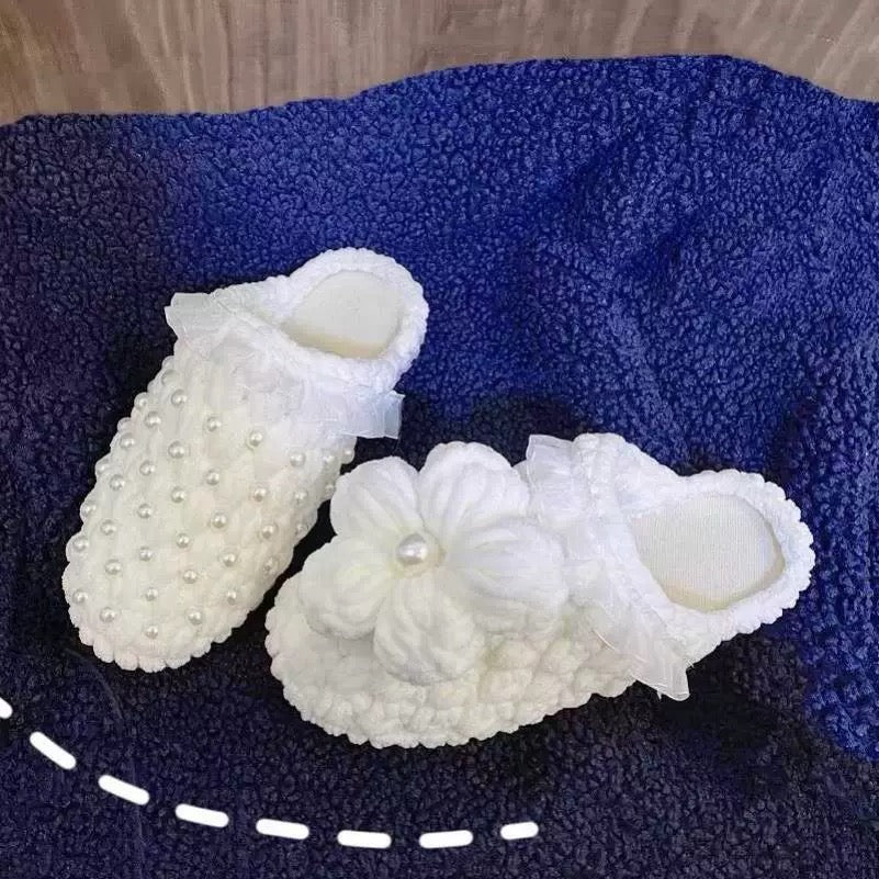 Puff Flower winter DIY/Handmade Shoes-Finished Goods (Delivery Within 1 Week)