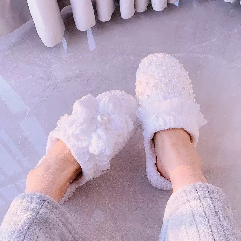 Puff Flower winter DIY/Handmade Shoes-Finished Goods (Delivery Within 1 Week)