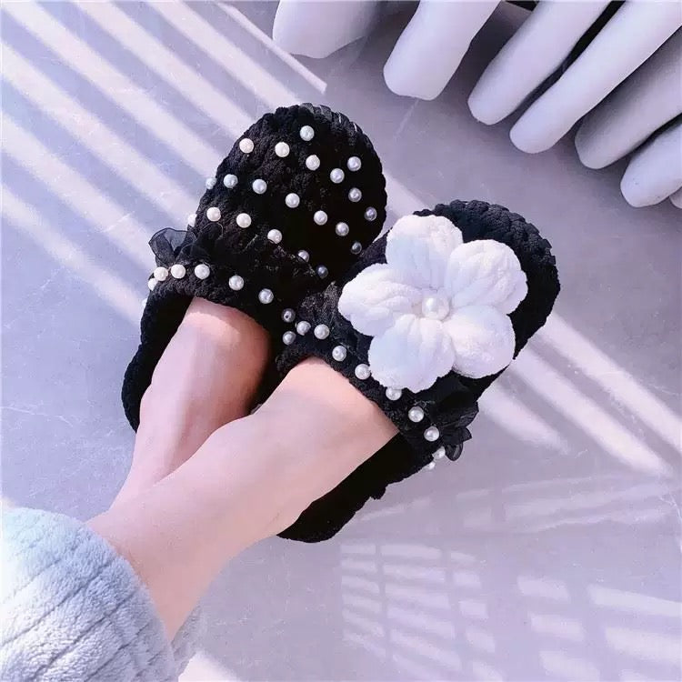 Puff Flower winter DIY/Handmade Shoes-Finished Goods (Delivery Within 1 Week)