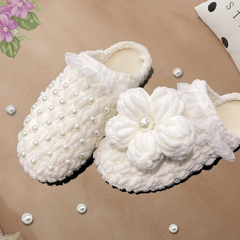 Puff Flower winter DIY/Handmade Shoes-Finished Goods (Delivery Within 1 Week)