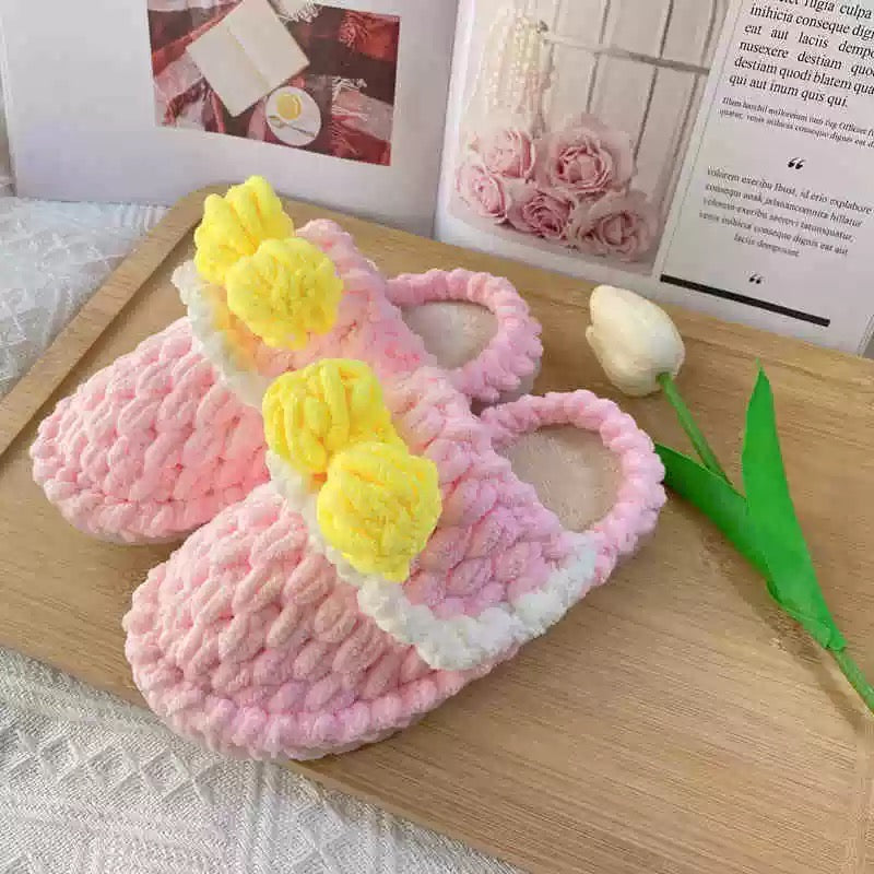 Wedding slippers DIY gift crochet thick wool yarn braided  as a gift-Finished Goods (Delivery Within 1 Week)