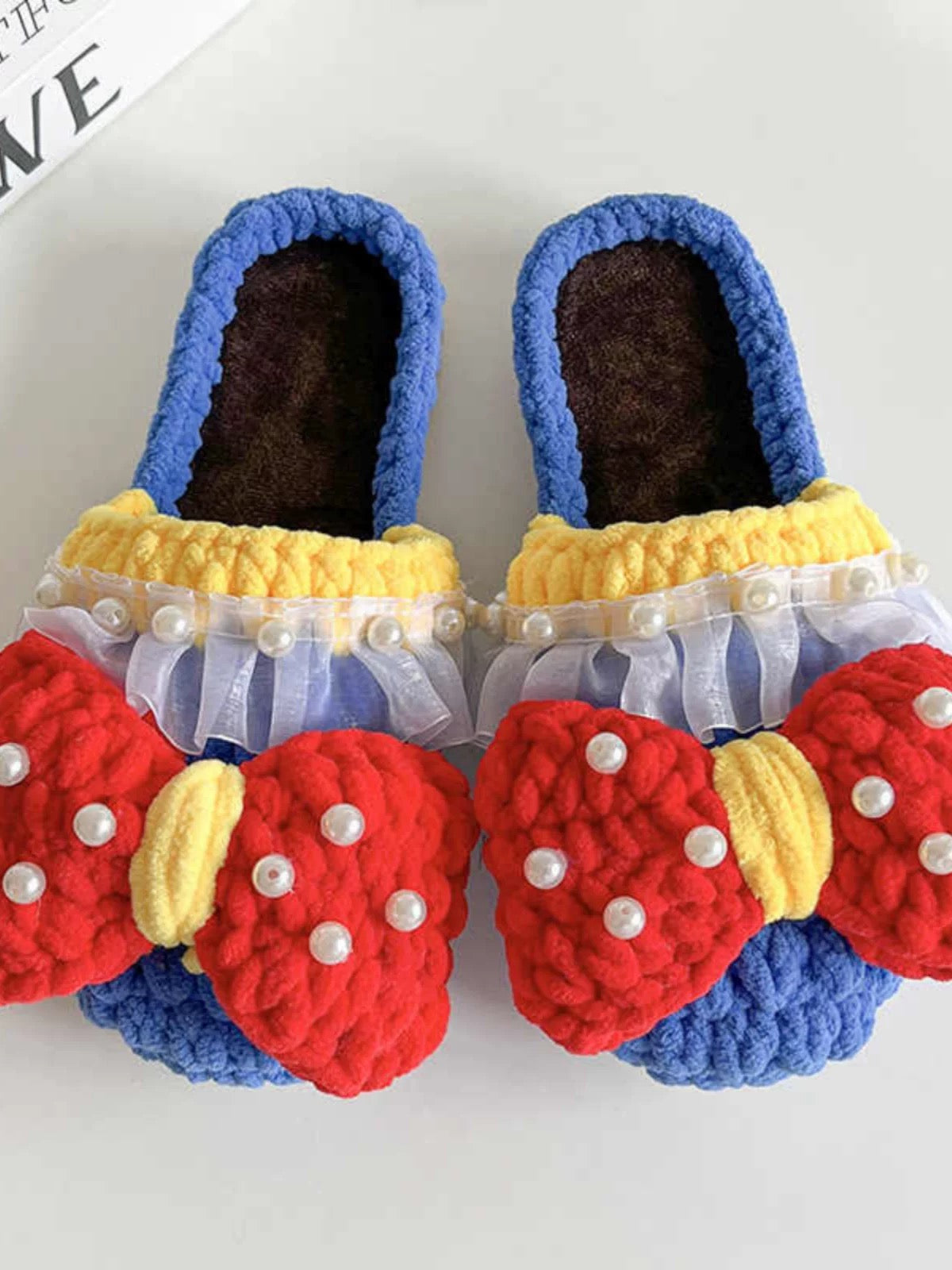 Wedding slippers DIY gift crochet thick wool yarn braided  as a gift-Finished Goods (Delivery Within 1 Week)
