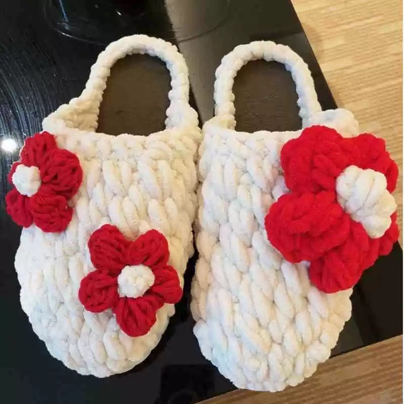 Wedding slippers DIY gift crochet thick wool yarn braided  as a gift-Finished Goods (Delivery Within 1 Week)