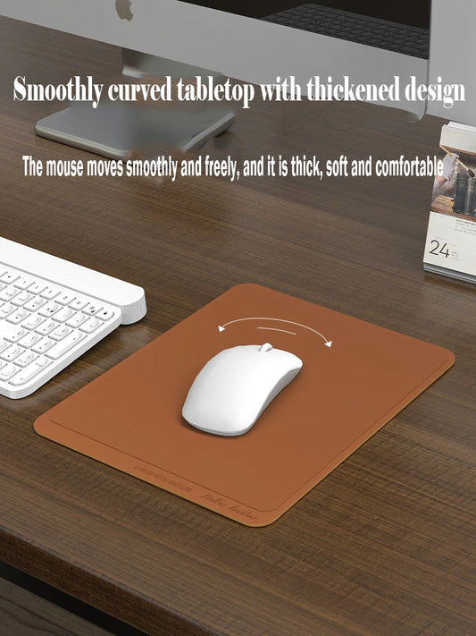 Light luxury genuine leather mouse pad, laptop leather desk pad, high-end small size pad for women, waterproof and anti-slip desktop